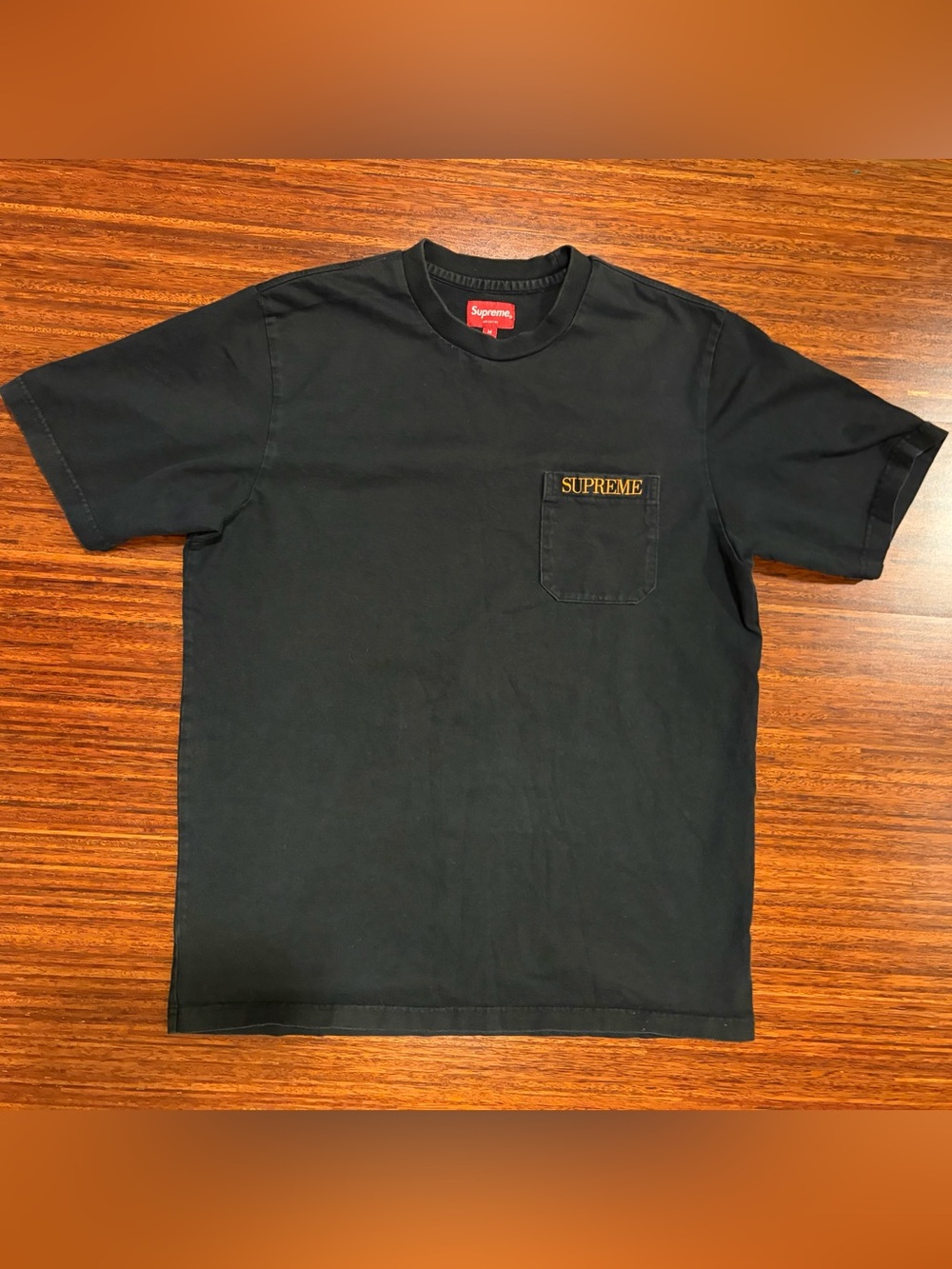 Supreme Embroidered Pocket Tee Black Medium Streetwear Skate hypebeast medium